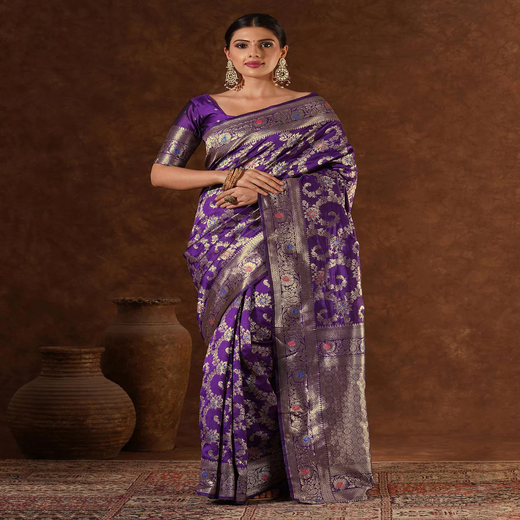 Purple Kashish Banarasi Saree