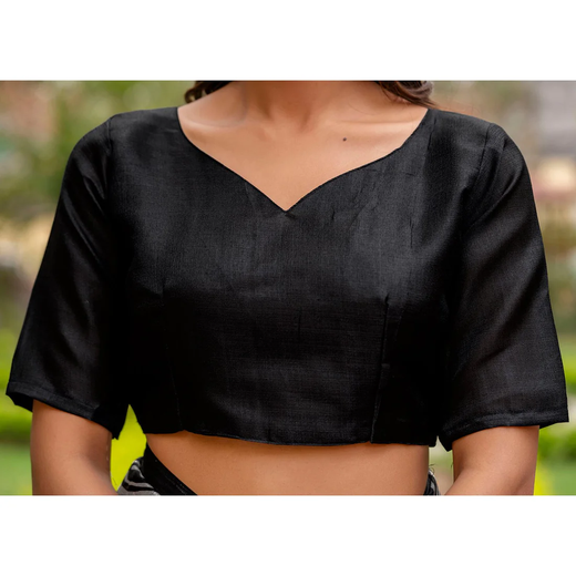 Black Khadi Printed Saree - Image 2