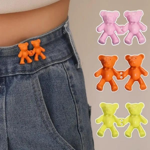 2 Pair Cute Bear Snap Buckles - Image 2