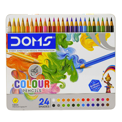 Doms 12 Shades Super Soft Color Pencils Flat Tin Box - Image 4