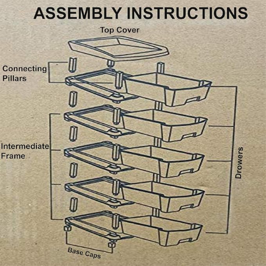 5 Layer  Drawer Container Modular Storage box - Image 4