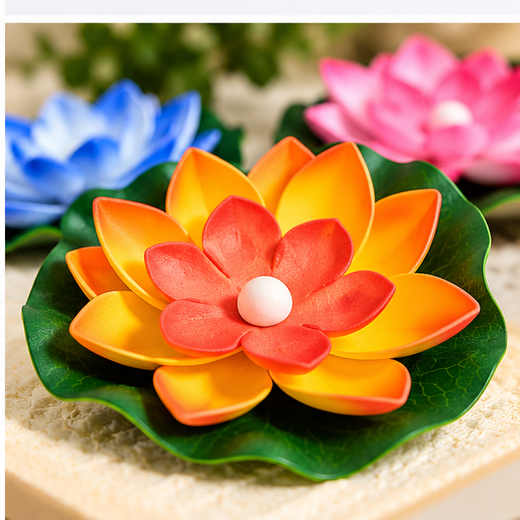 Imported Quality Lotus Flower Floting Water Sensor Candle(6 pc set)- 1 Box - Image 3
