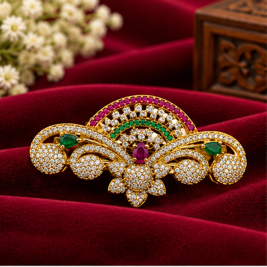 Hair Clip With White Stones