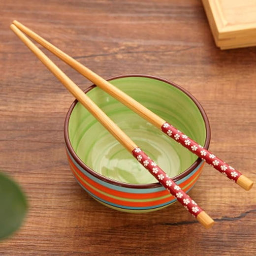 Natural Bamboo Reusable Chopsticks (10 Pairs) - Image 3