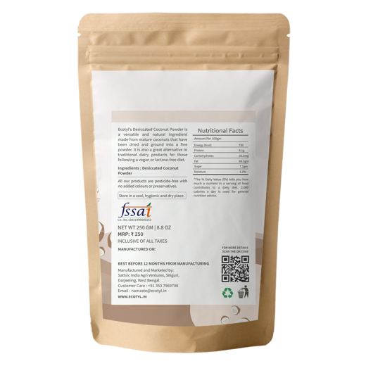 Ecotyl Desiccated Coconut Powder | Unsweetened | 250g - Image 4