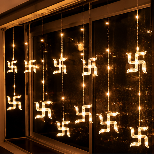 6*6 Swastik Curtain Light With Different Flashing Modes