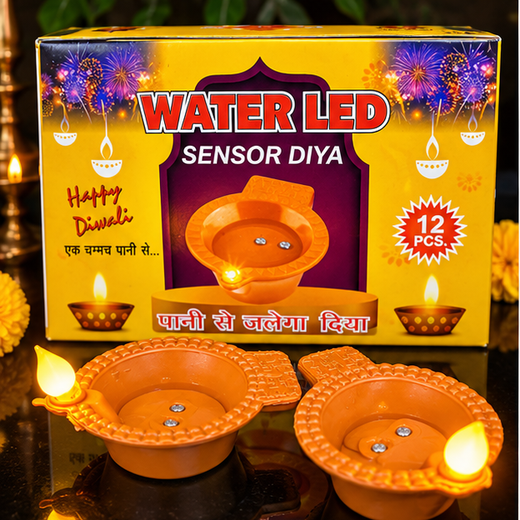 Water Sensor Diya With Jyot (12 Piece Box) 🪔