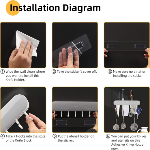 Multifunctional Plastic Easy Installation Utensils Organiser with Hook - Image 3