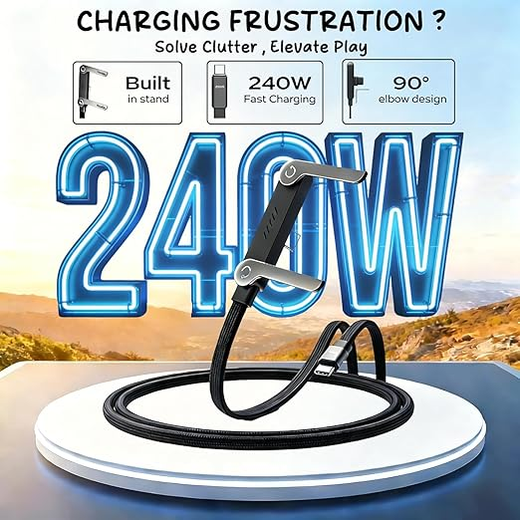 2 in1 Charger Cable with Foldable Stand - Image 4