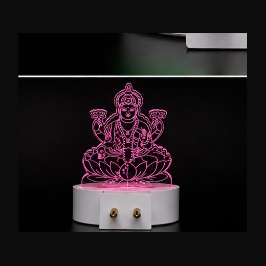 Trans Sheet Multicolour Lighting Lakshmi Ji Night Lamp (Size: 10*6.5 Cm) - Image 3