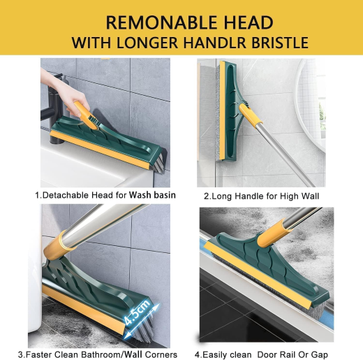 2 in 1 Long Handle Floor Cleaning  Brush With Wiper - Image 4