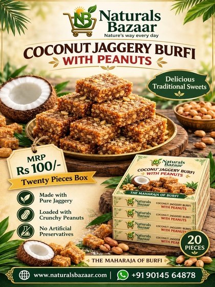Parampara Coconut Jaggery Burfi - Image 1