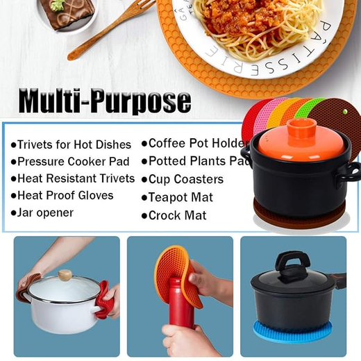 Kitchen Silicone Trivets Mat (Set of 4) - Image 2