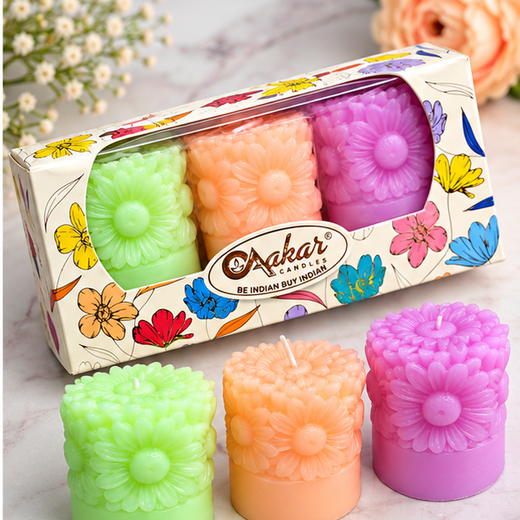 3 Piece Sunflower Piller Candle (Piller Size: 2*2.5 Inch) 🌻 🕯️ - Image 2