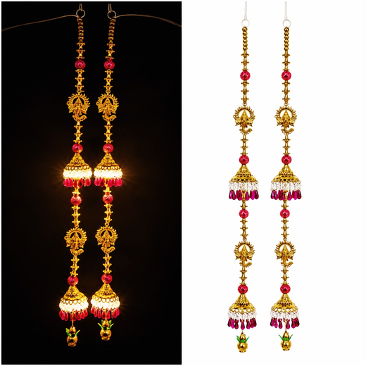 Pair Of Beautiful Ganesh Ji Lighting Hanging Latkan (78cm) (DL2) (2 Hanging) - 1 Pair 👌