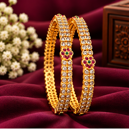 Matte Finishing With White Stones Bangle
