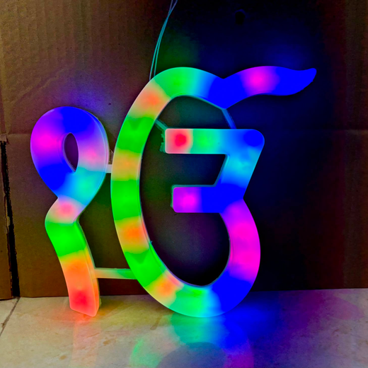 Multicolour Ik Onkar (ੴ) Lighting Wall Hanging (27*27 Cm) - Image 3