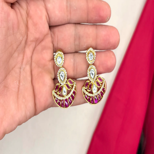NIRVI polki Pink Hasli short Necklace - Image 3