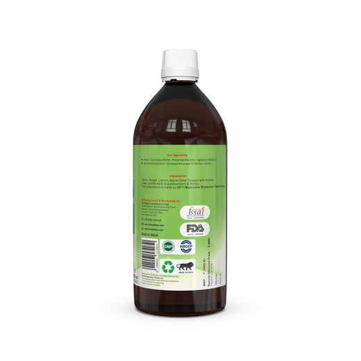 Dr. Patkar's - Apple Cider Vinegar with Ginger, Garlic, Lemon, and Honey | Unfiltered & Undiluted | Suitable for Weight loss, Bad Cholesterol and Healthy Heart with Energy Boost (With Mother) - Image 2