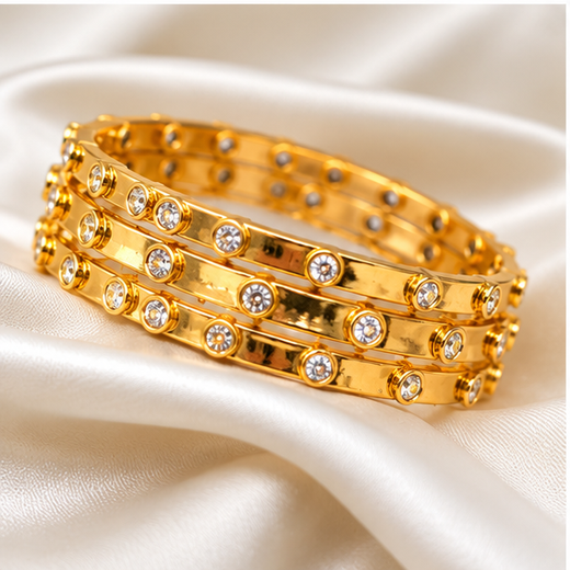 Premium Zircon Stones Panchaloha Bangle - Image 3