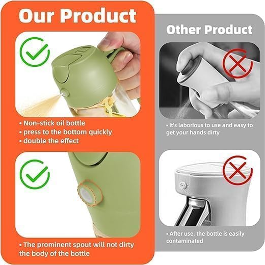 2-in-1 Olive Oil Sprayer and Dispenser Bottle - Image 3
