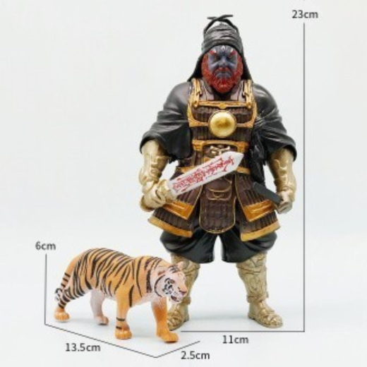 Samurai figure with tiger Action fiqure 23cm