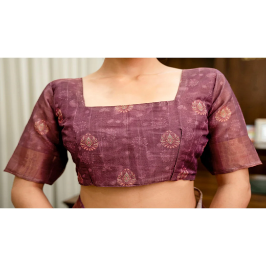 Multicoloured Shimmer Silk Printed Kalamkari Saree - Image 2