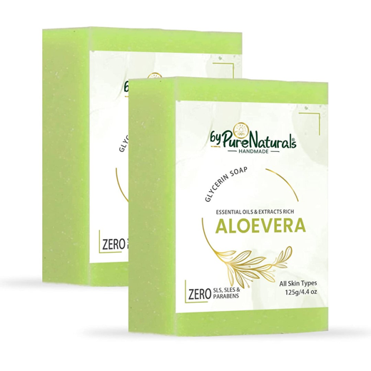 Organic, Mesmerizing, and Natural Glycerin Made Aloevera Soap For Men Women  Pack of 2