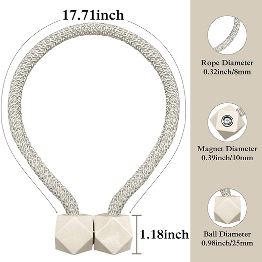 (Pack of 2) Magnetic Curtain Rope - Image 4