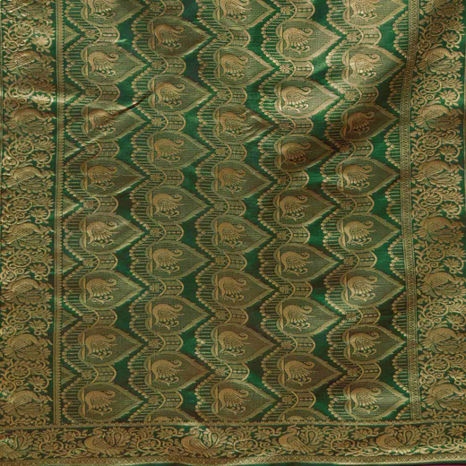 Dark Pink Silk Woven Banarasi Saree - Image 3