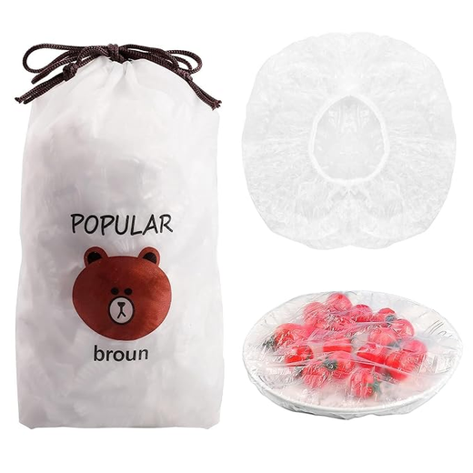 100Pcs Reusable Elastic Food Storage Plastic Covers - Image 3