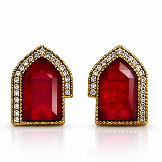 Red Moissanite Earring