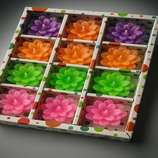 Diwali Diya Decoration Floating Lotus Rose Flower Candle - Image 4
