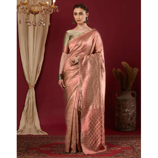 Red Silk Woven Banarasi Saree