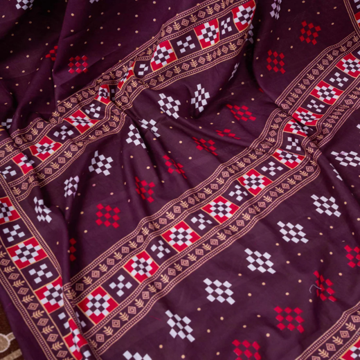 Shweta Tiwari Plum Wine Ready To Wear Cotton Saree - Image 3