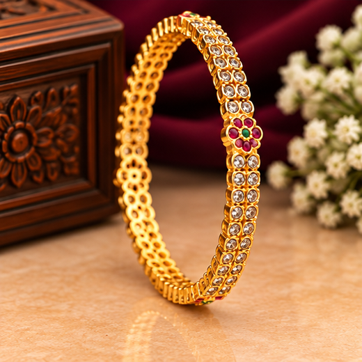 Matte Finishing With White Stones Bangle - Image 3