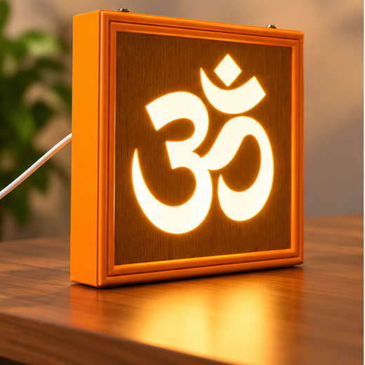 Om Wooden Style Lighting Wall Hanging (Size: 36*13 Cm) (WB88)