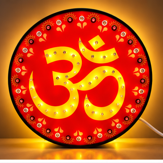 Beautiful Om Multicolour Lighting Wall Hanging Showpiece (Size: 30cm) 🕉️ - Image 3