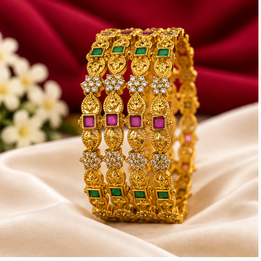 Matte Finishing With Star Designed And Lord Lakshmi Bangle