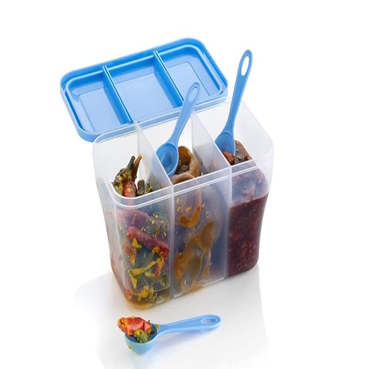 3 Partition Transparent Airtight Storage Container