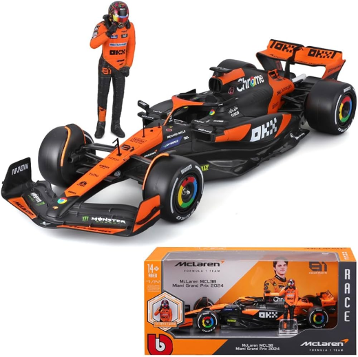 1:24 BURAGO F1 MCLAREN # 81 OSCAR PIASTRI CAR WITH DRIVER - Image 3