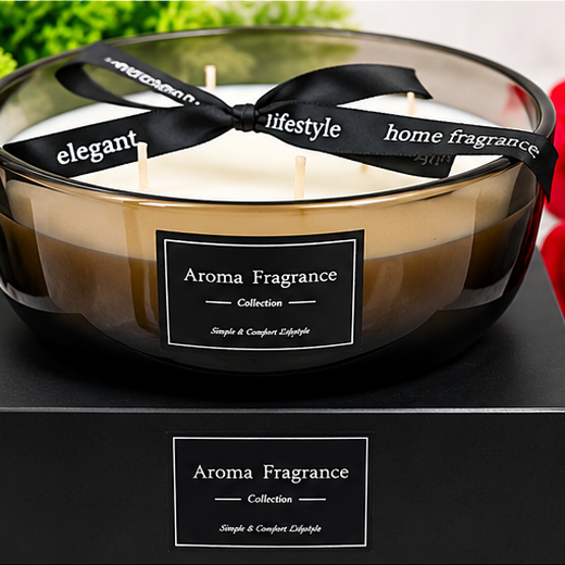 Big Glass Bowl Premium Aroma Candle Gift Pack 💝 (Size: 6*3 Inch) 🕯️