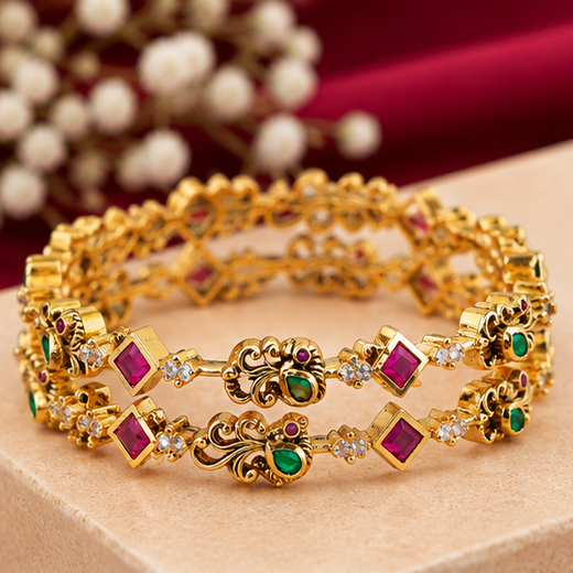 4-Piece Matte Finish Bangles | Artificial Jewellery - Image 2
