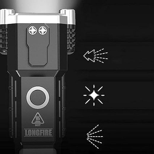 Portable Torch Rechargeable Light With Safety Hammer - Image 3