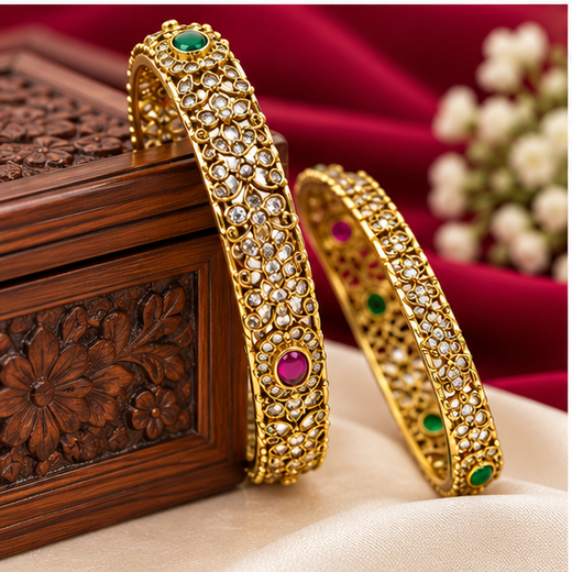 Victorian Flower Designed Bangle - Image 3