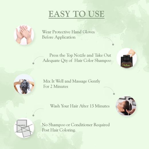 Hair Colour Shampoo- 1N Natural Black 200ml - Image 3