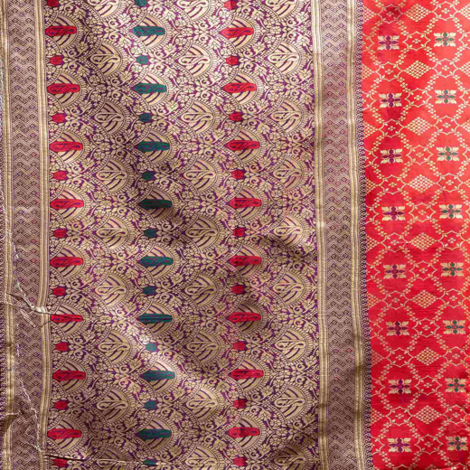 Red Banarasi Silk Saree - Image 3