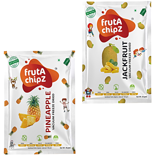 frutA chipZ Freeze Dried Chikoo 20 Gms/ JackFruit 20 Gms/ Pineapple 20 Gms  | 100% Natural | Healthy Fruit Chips | Ready to EAT | Crunchy | - Image 2
