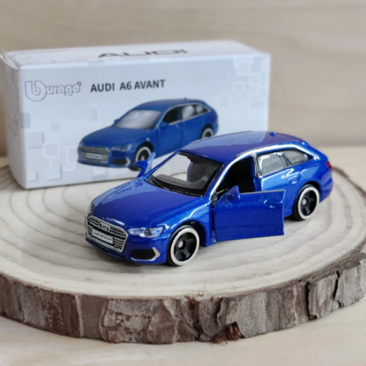 Burago 1:64 Audi A6 Avant - Metallic Blue ('20) (Tai Tat Version) - Image 3