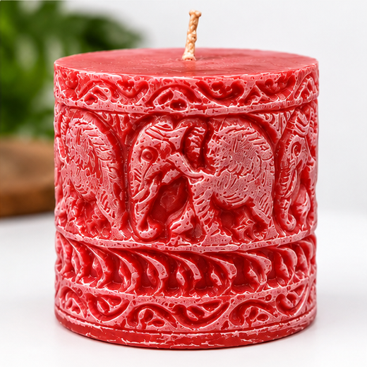 Mix Colour Elephant Design Piller Candle (Size: 3*3 Inch) 🐘 🕯️ - Image 2